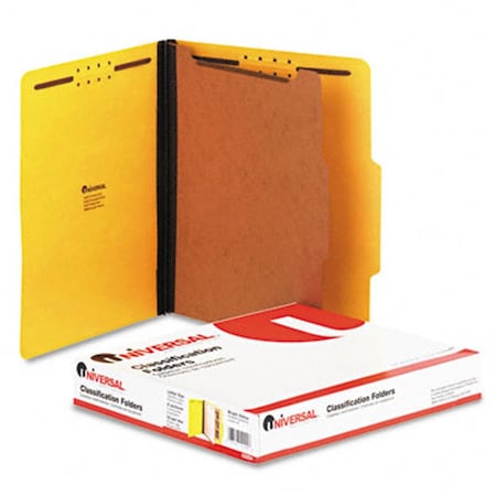 Universal Battery Universal Pressboard Classification Folders Letter 4-Section Yellow 10/box UN33047